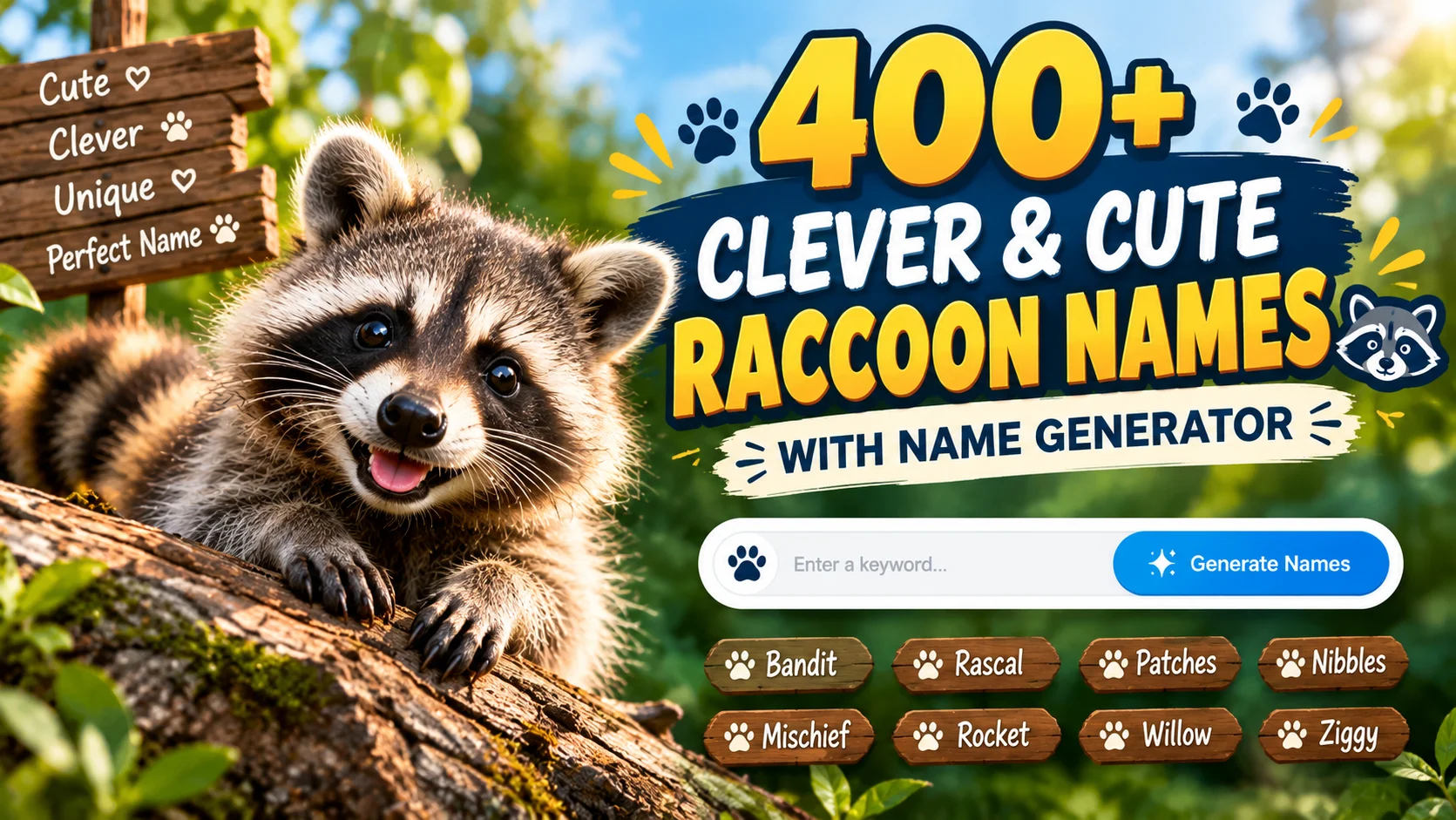 Clever & Cute Raccoon Names With Name Generator