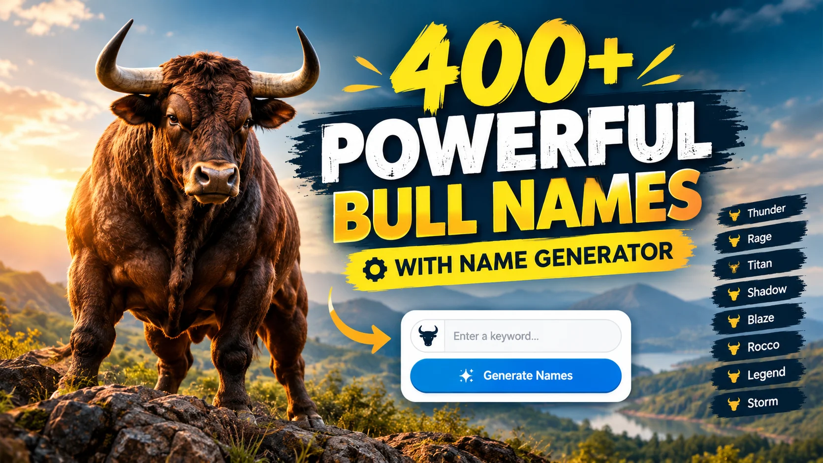 Powerful Bull Names With Name Generator