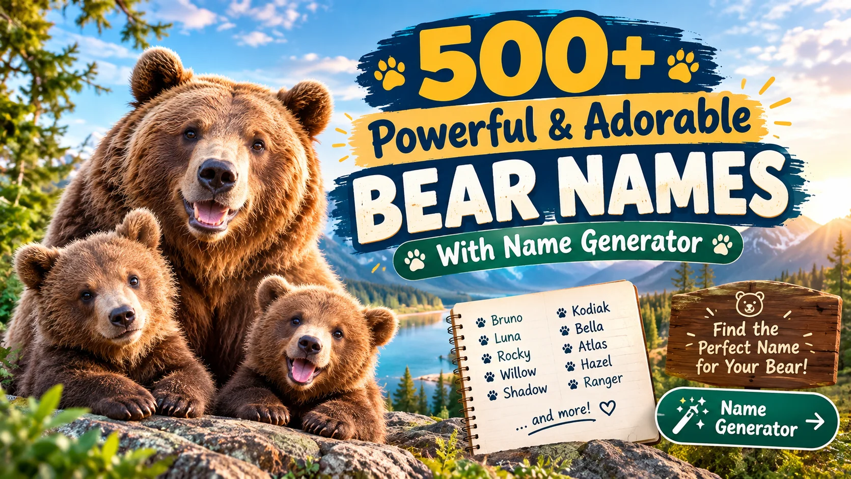 Powerful & Adorable Bear Names With Name Generator