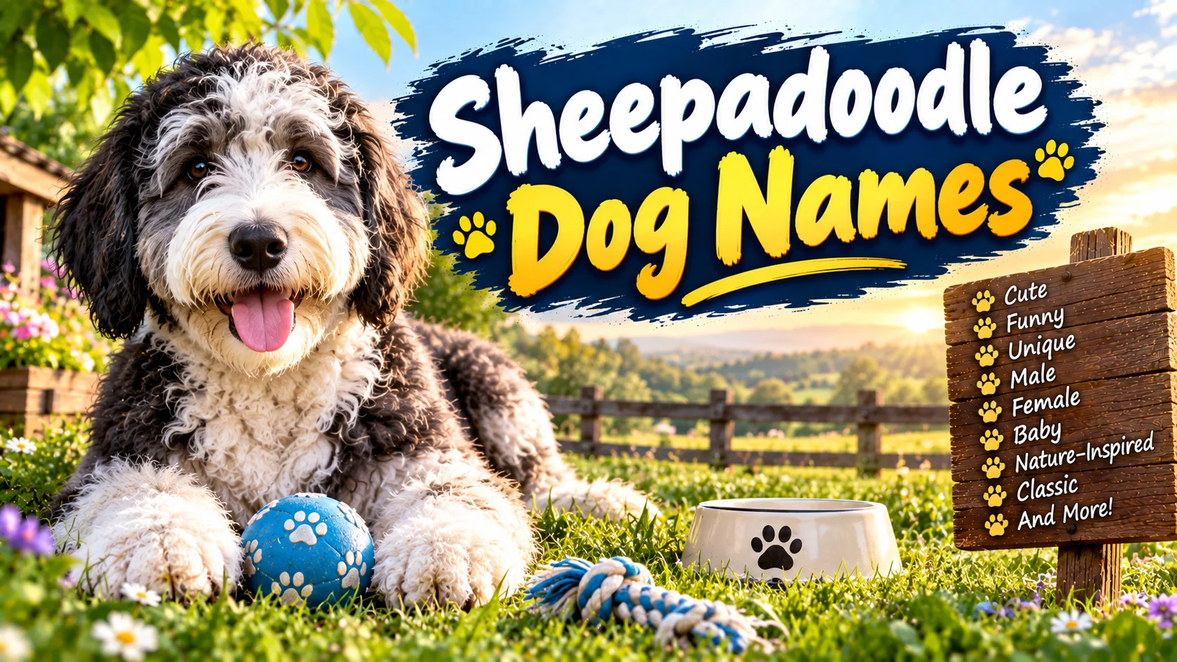Charming & Unique Sheepadoodle Dog Names With Name Generator